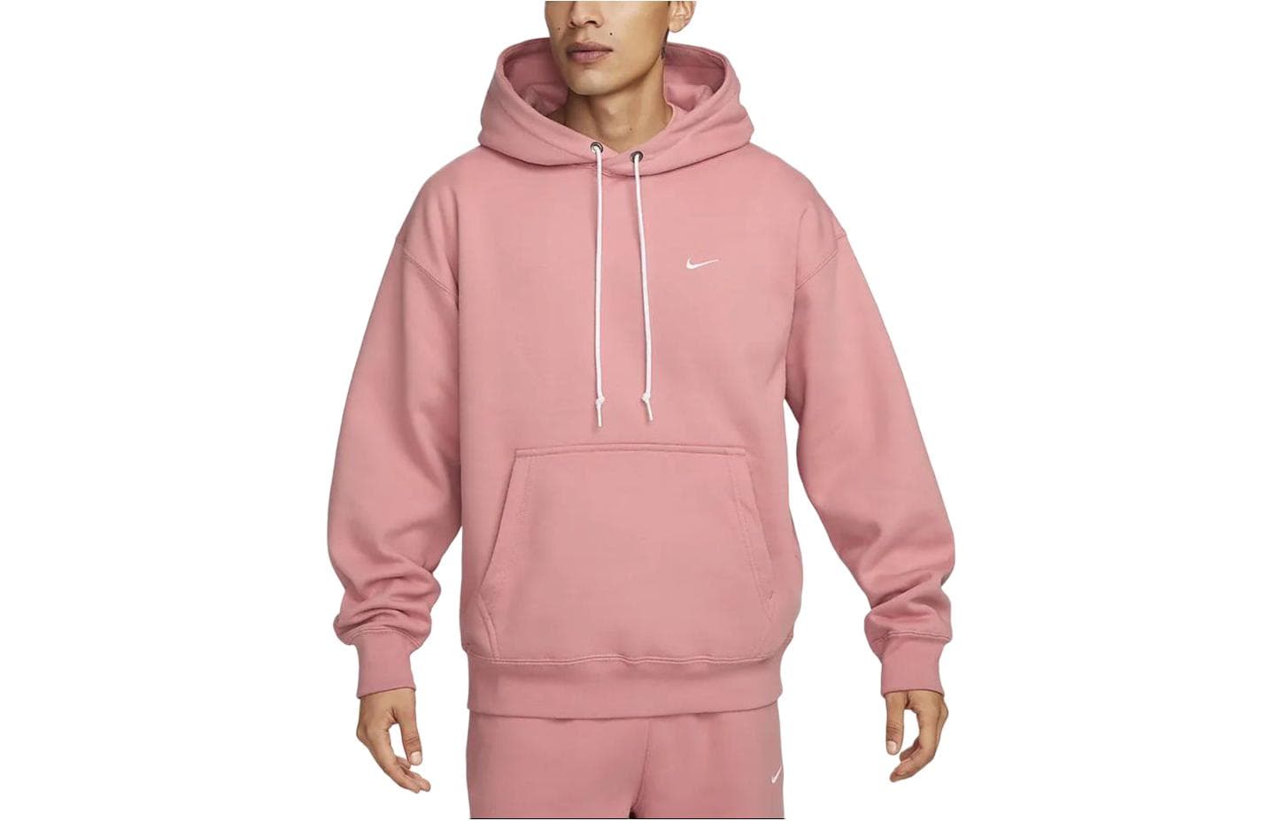Nike Solo Swoosh Solid Color Hooded Drawstring Thickened Fleece Lined Long Sleeved Sweatshirt