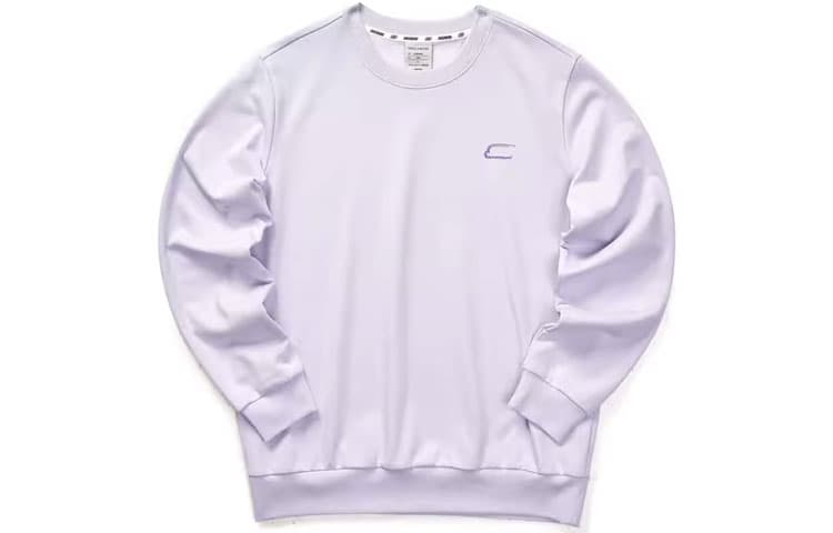 Skechers Colorful Trendy Versatile Solid Color Fleece Lined Crew Neck Long Sleeved Sweatshirt Photinia Purple