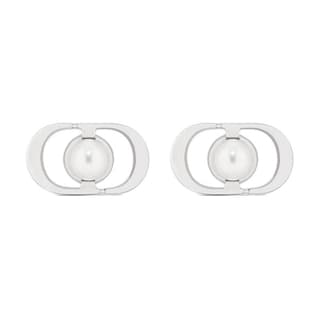 DIOR Original Design Metal Stud Earrings Silver