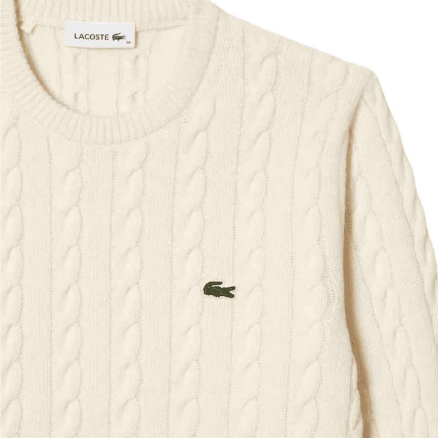 LACOSTE Sweaters Ecru Crew Neck Moderate Other