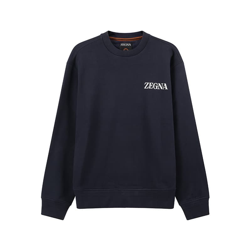 Ermenegildo Zegna Logo Prrinted Crewneck Sweatshirt