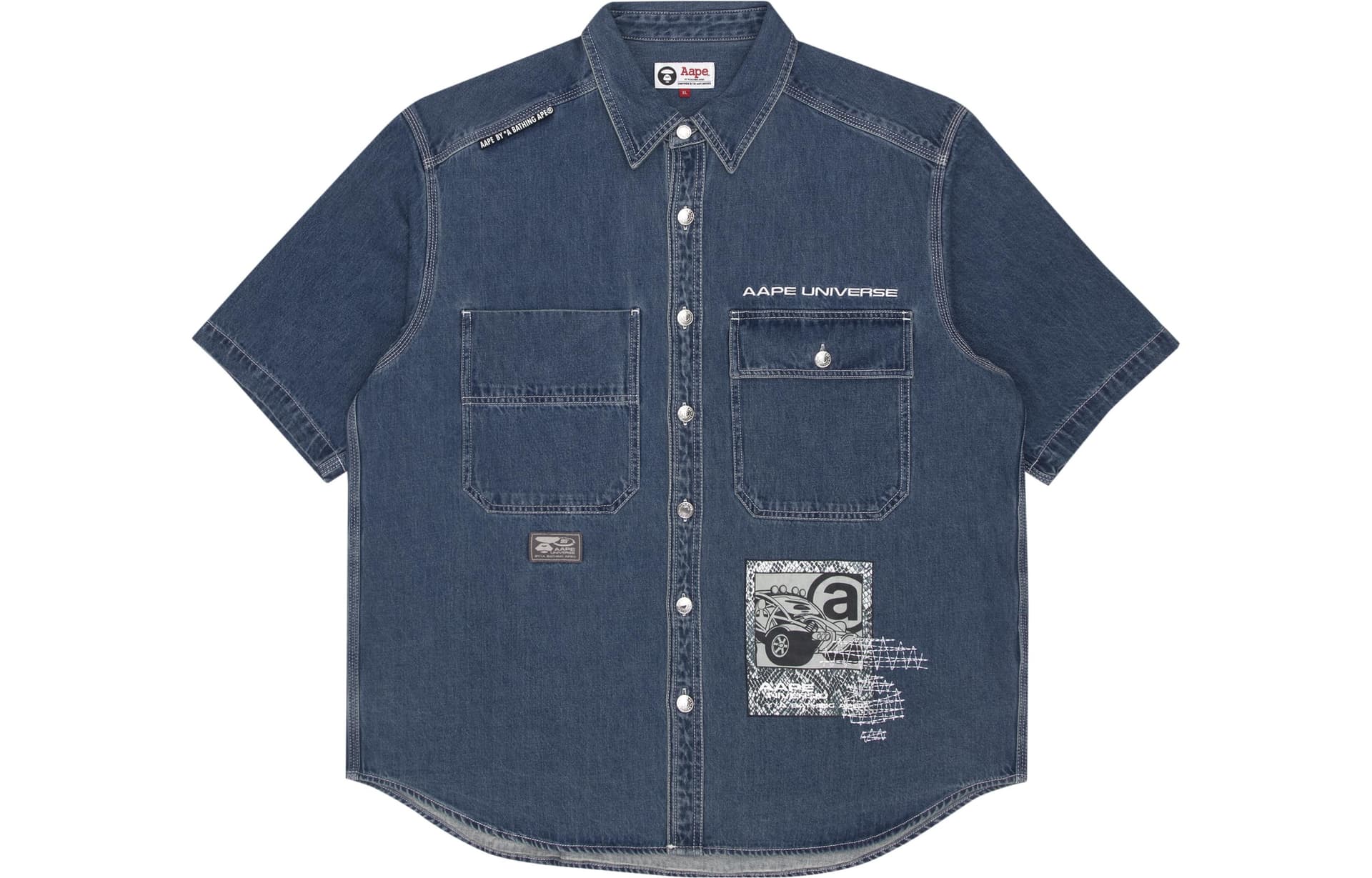 Aape Shirts Blue BLX Pointed Collar Moderate Blue BLX