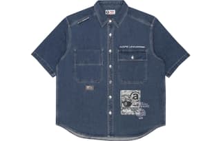 Aape Shirts Blue BLX Pointed Collar Moderate
