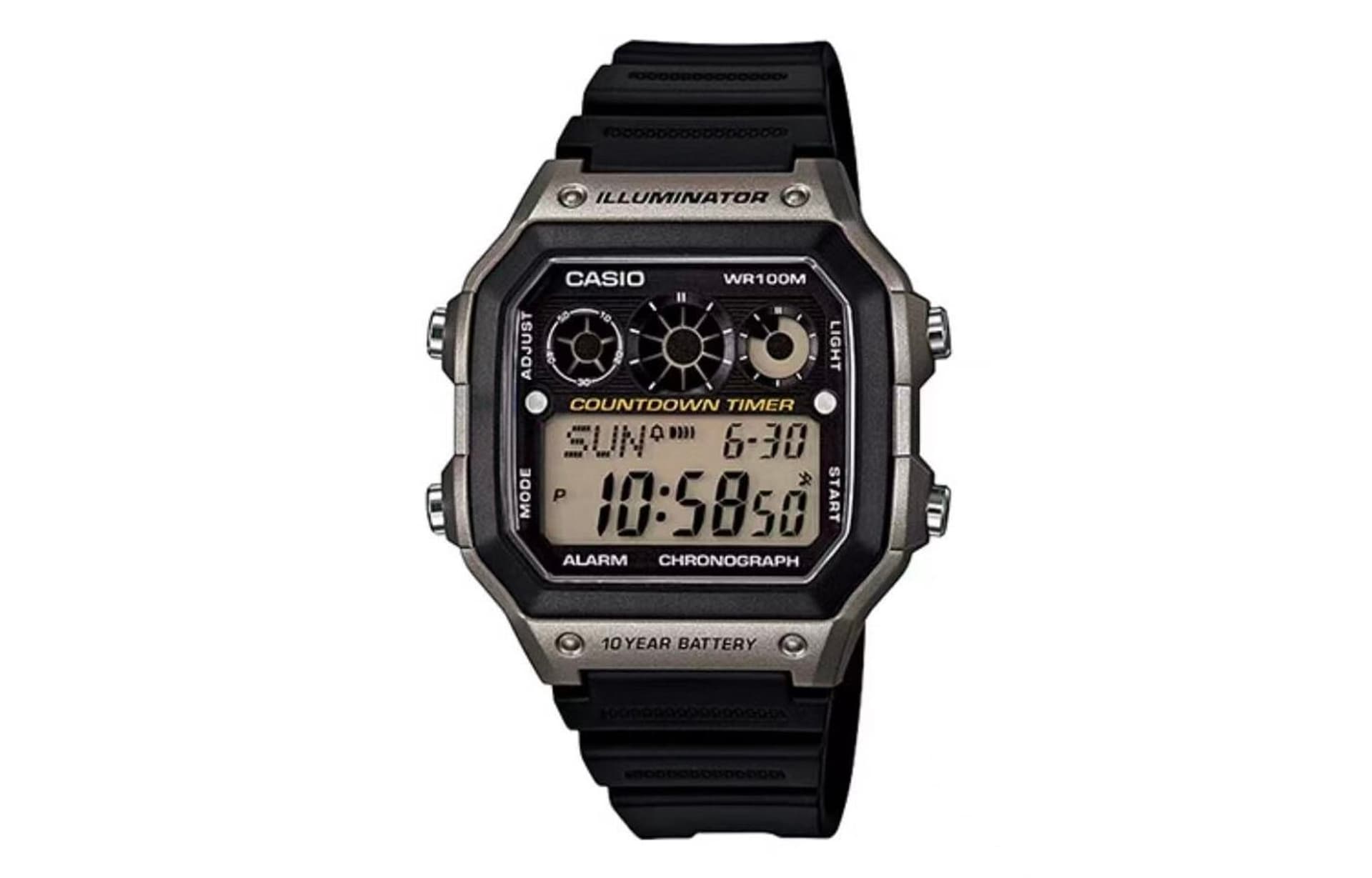 CASIO Custom Collection Quartz Movement Stainless Steel Strap Watch Black Dial