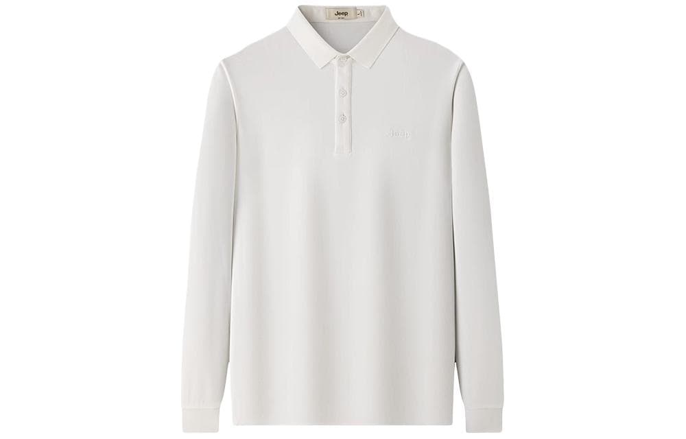 Jeep Polo Shirts Polo Collar Moderate Straight Fit White
