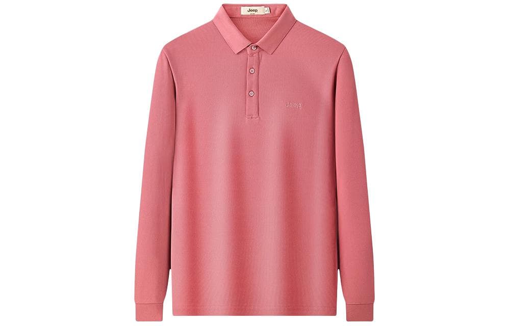 Jeep Polo Shirts Polo Collar Moderate Straight Fit Pink