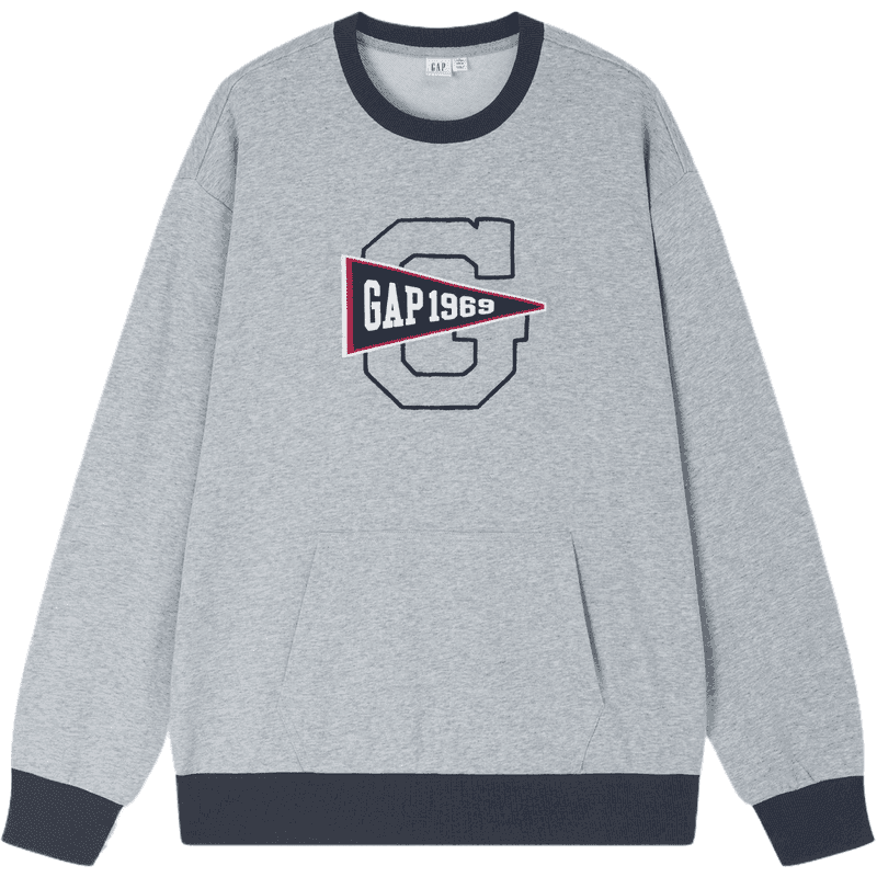 GAP Sweatshirts Crew Neck Moderate Straight Fit Gray