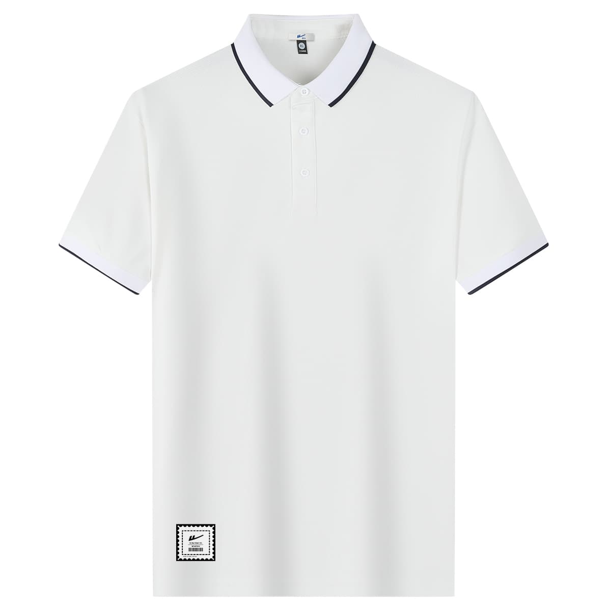 WARRIOR Polo Shirts Pointed Collar Moderate Straight Fit White