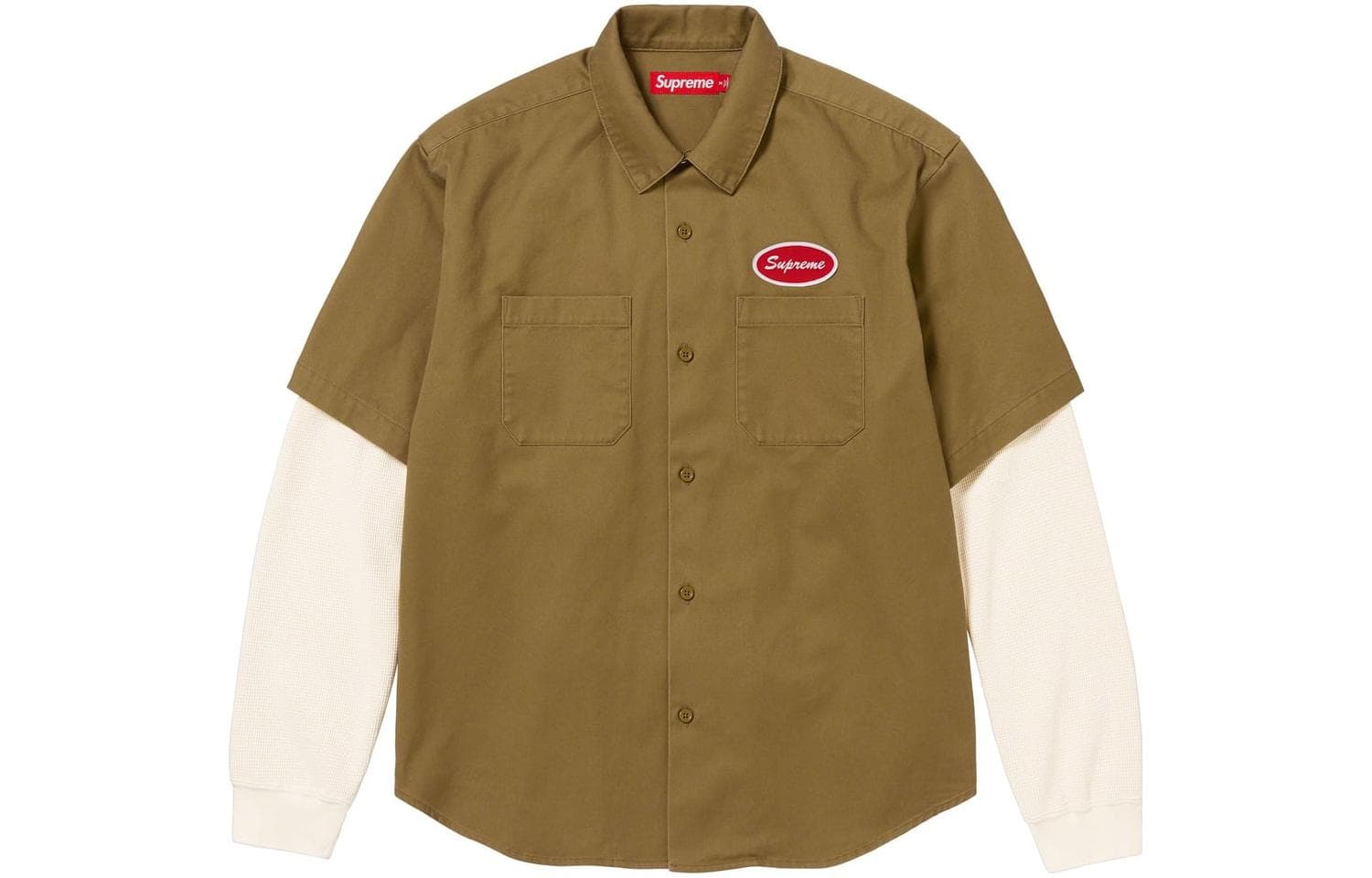 Supreme Thermal Sleeve Shirt Olive/Olive