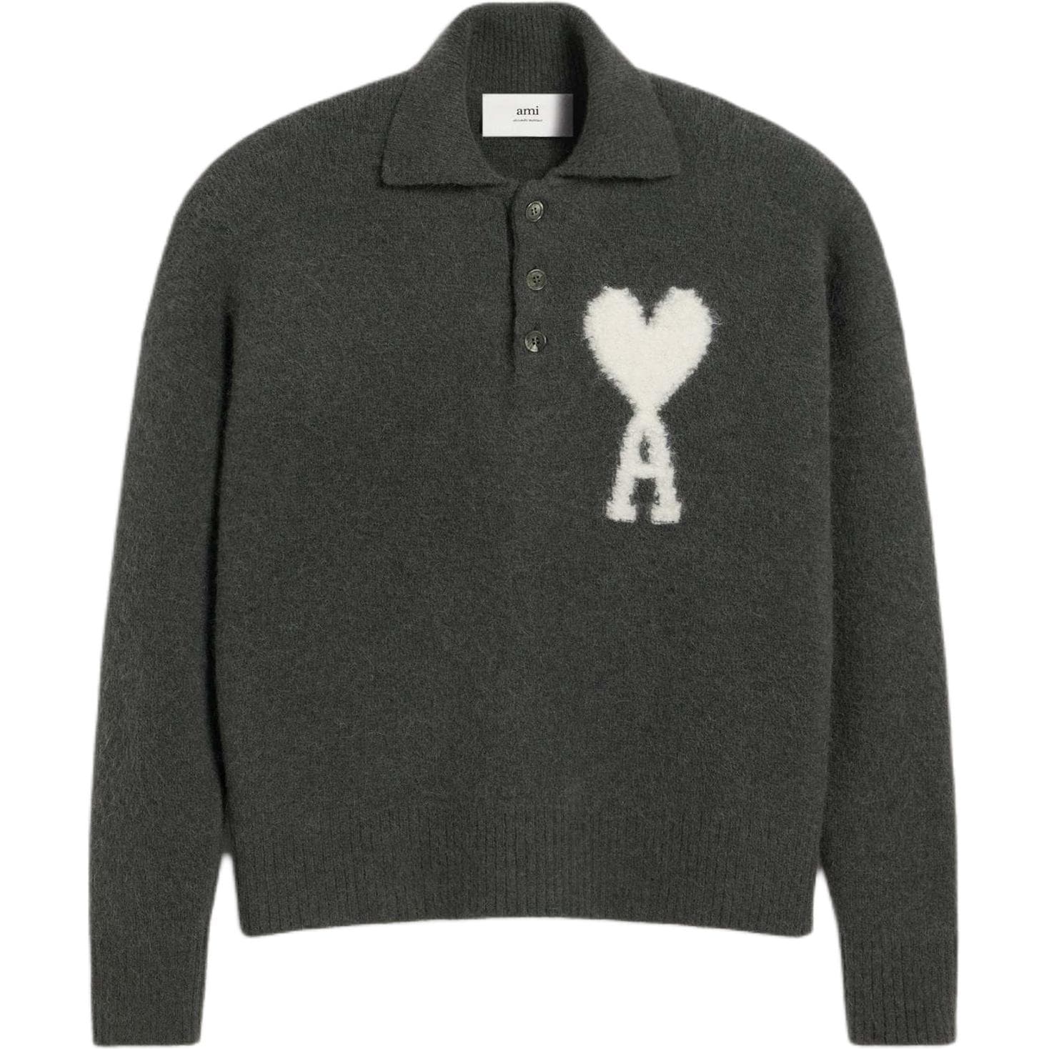 AMIPARIS Paris Ami De Coeur Knit Polo Sweater