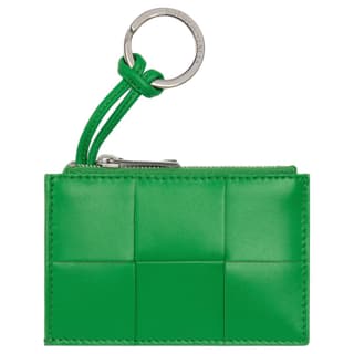 Bottega Veneta Cow Key Pouch Parrot Green