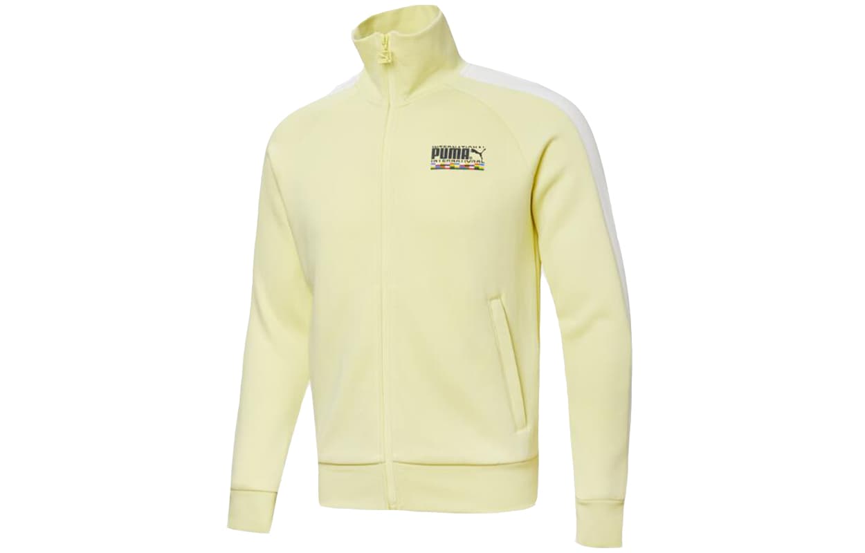 PUMA Jackets Yellow Stand Collar Moderate Straight Fit