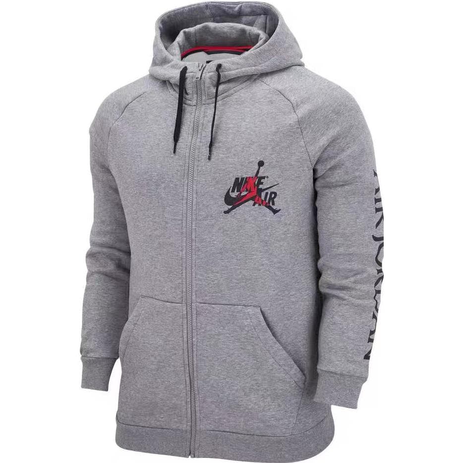 Jordan Hooded Windproof FleeceLined Sports Jacket Gray