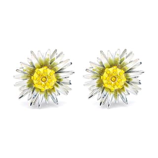 MARC JACOBS Brass, Epoxy Resin, Glass, Titanium, Cubic Zirconia Earrings Silver