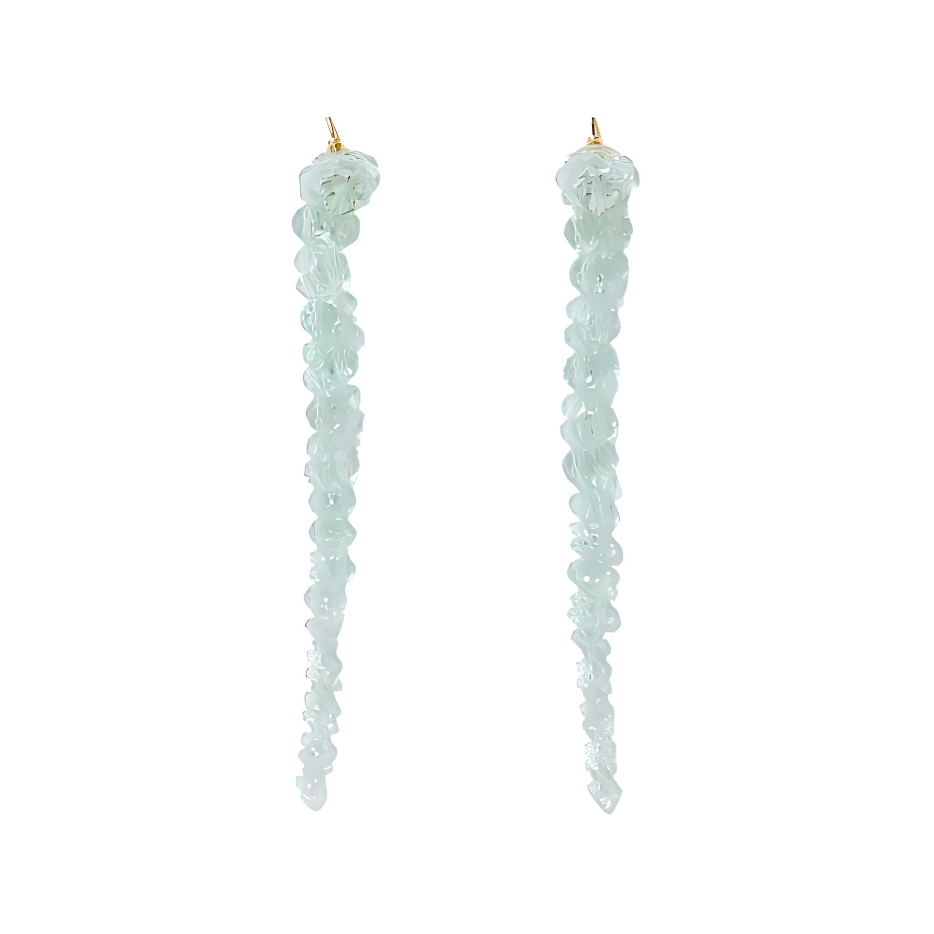 SIMONE ROCHA Gold Plated Brass With Glass Stone Drop Earrings Green Green