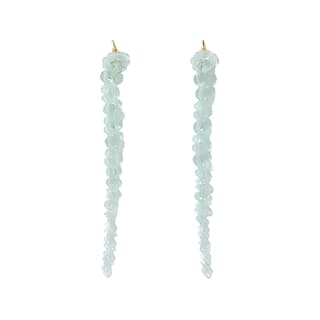 SIMONE ROCHA Gold Plated Brass With Glass Stone Drop Earrings Green