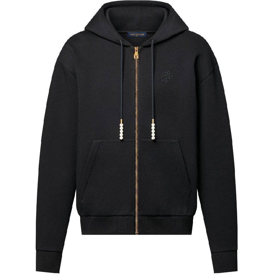 LOUIS VUITTON Embroidered Zipped Jersey Hoodie