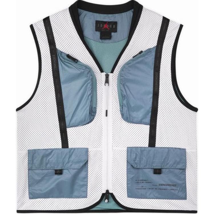 Jordan Vests Gray White Collarless Moderate Straight Fit