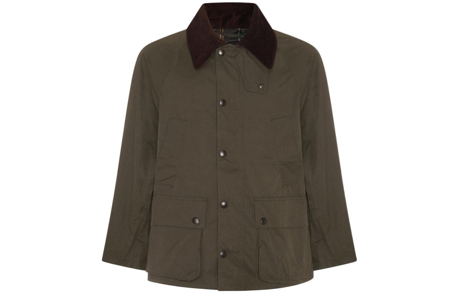 BARBOUR Bedale Corduroy Collar Long Sleeved Shirt Jacket Green