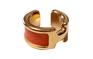 HERMES Calfskin Clip On Earrings