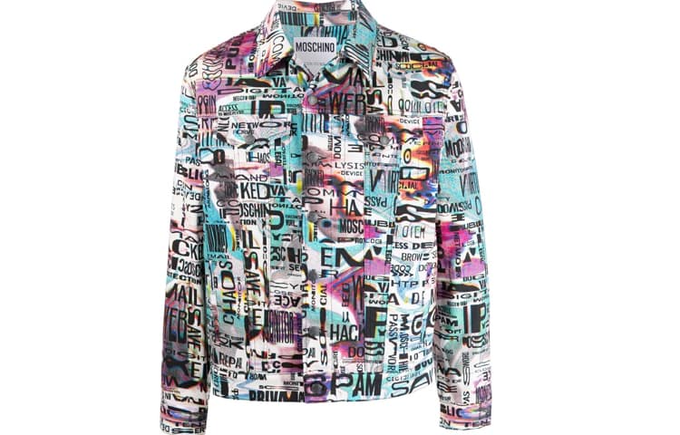 MOSCHINO Denim Jackets Multicolor Lapel Moderate Straight Fit Multicolor