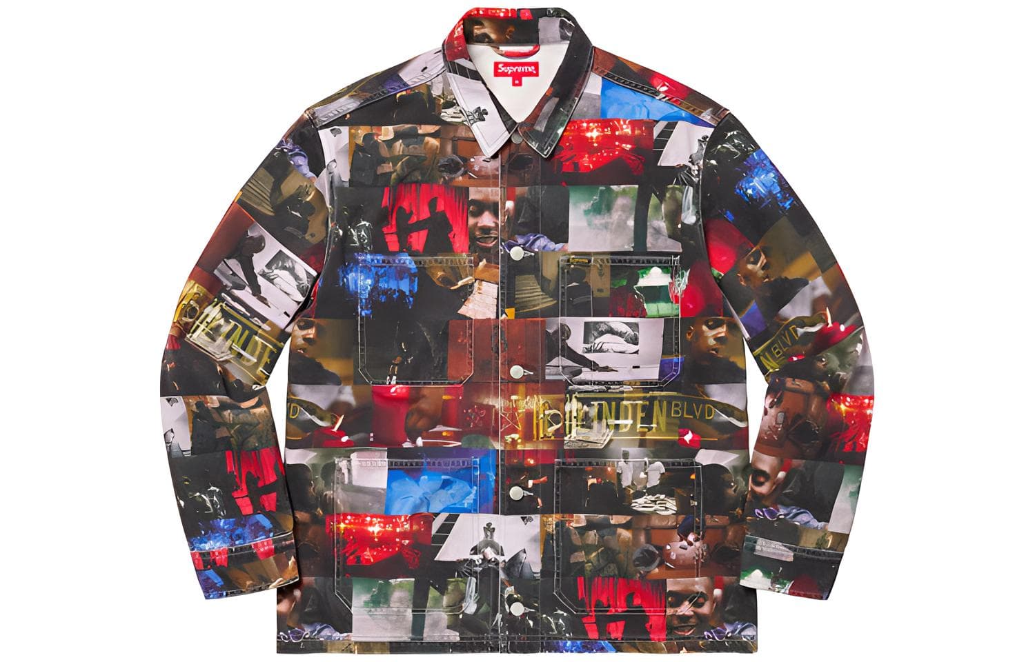 Supreme Nas Dmx Collage Denim Chore Coat Multicolor