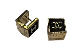 CHANEL Stud Earrings Gold