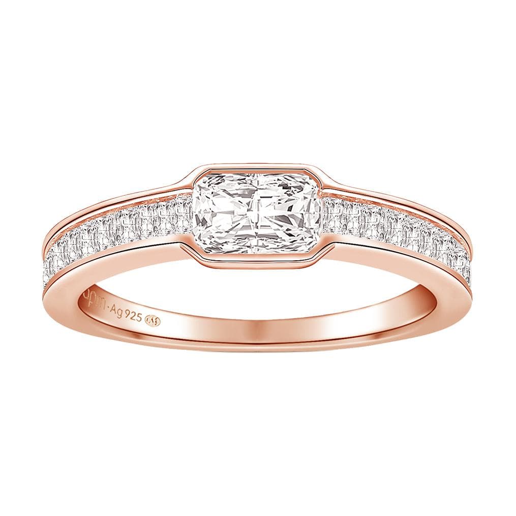Apm Monaco 18K Gold, 925 Sterling Silver, Synthetic Cubic Zirconia Alloy Rings Rose Gold Pink