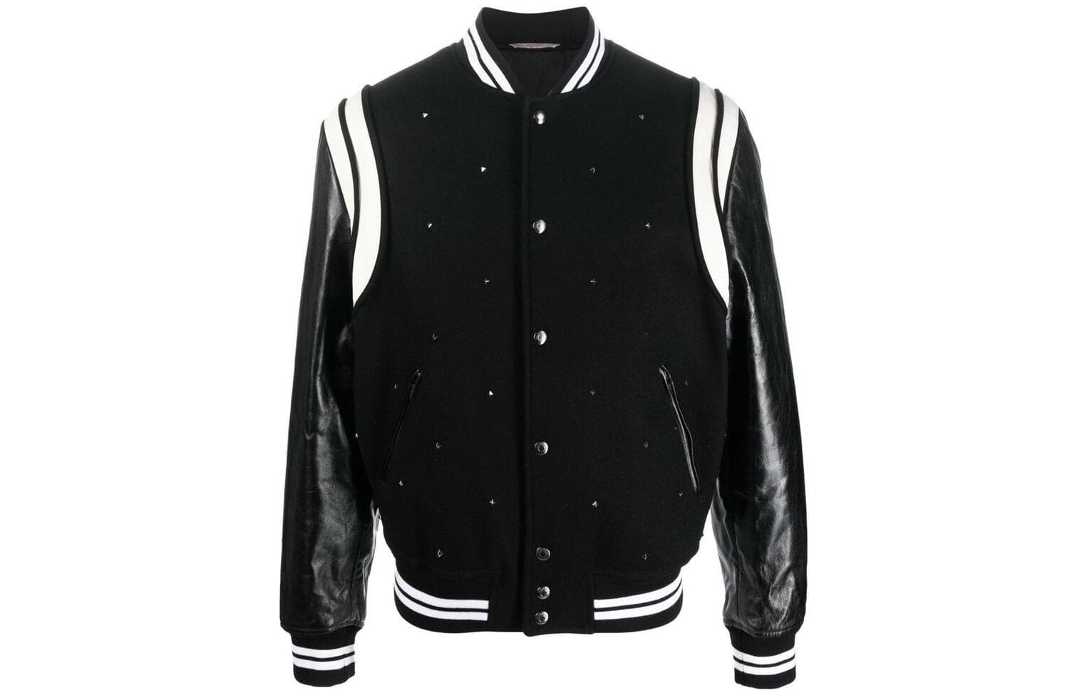 Valentino Roman Stud FW22 Baseball Jacket Black Black
