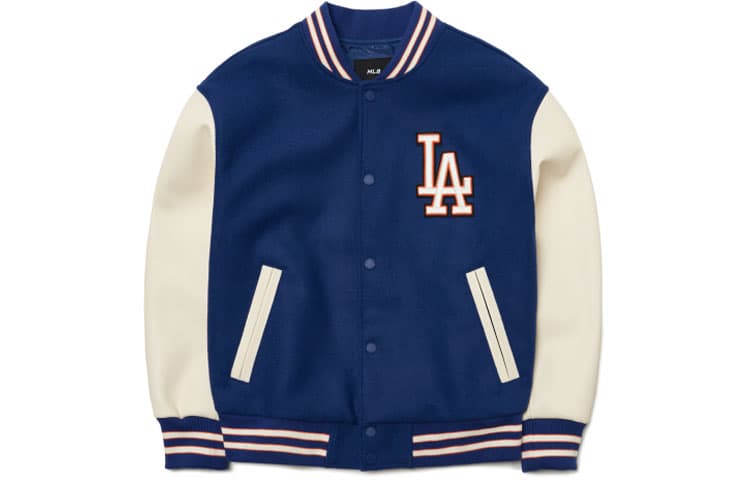MLB Base Logo Baseball Jerseys Blue Baseball Collar Moderate Straight Fit Blue