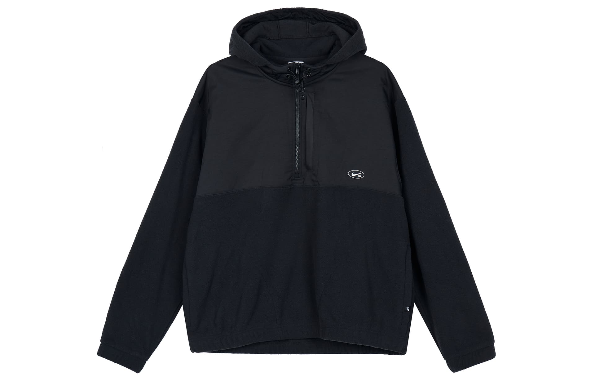 Nike Fleece Paneled Hoodie With Fleece Lining Fleece Clothing Black