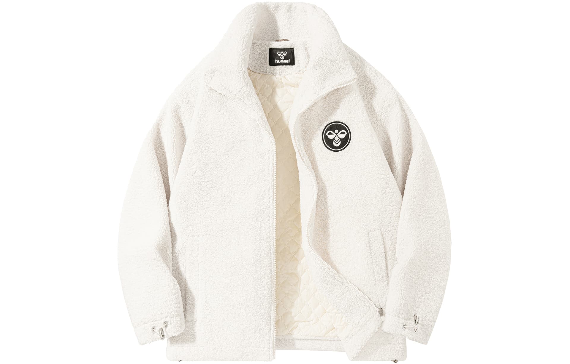 Hummel Velvet Jackets Stand Collar Thickened White