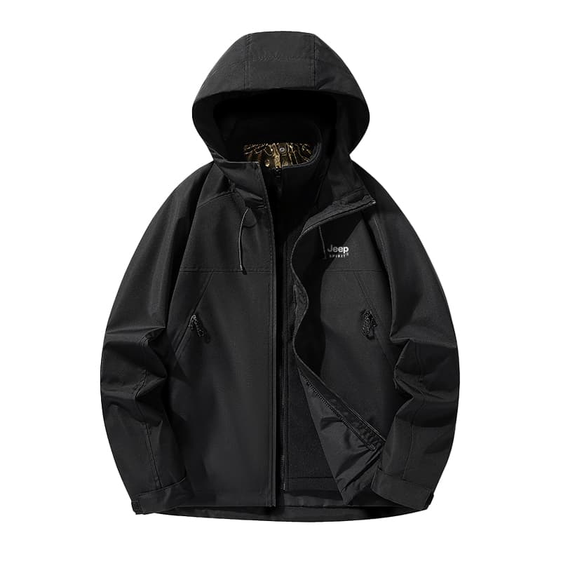 JEEP SPIRIT Thermal, Resistant, Waterproof, Windproof Windbreaker Jacket Black