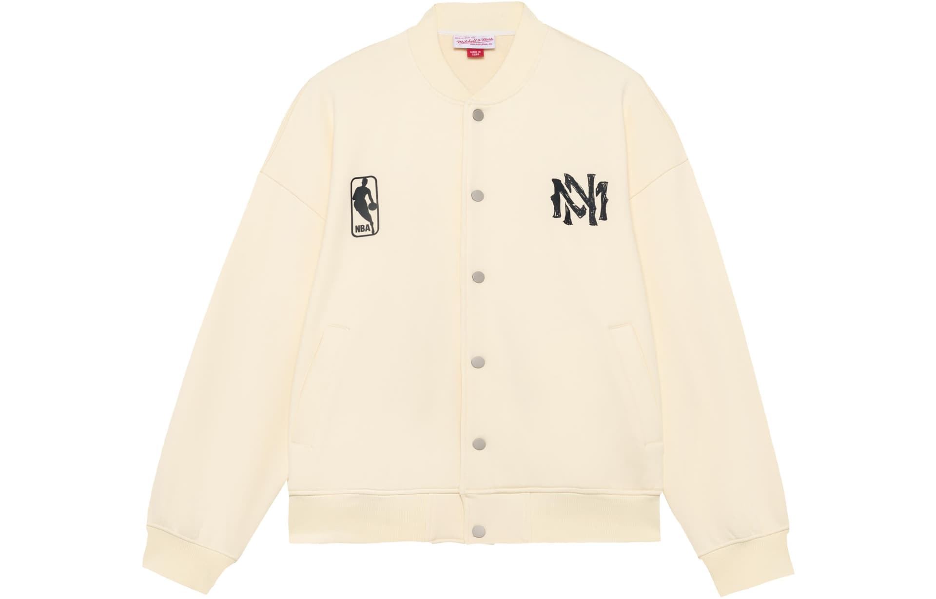 Mitchell Ness Baseball Jerseys Ecru Baseball Collar Moderate Straight Fit Ecru