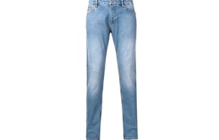 VERSACE JEANS COUTURE Cotton Tapered Jeans Light Blue