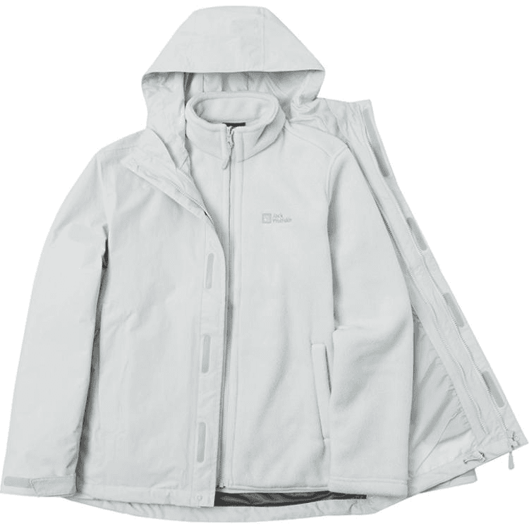 Jack Wolfskin Waterproof Windproof Windbreaker Jacket Cool Gray