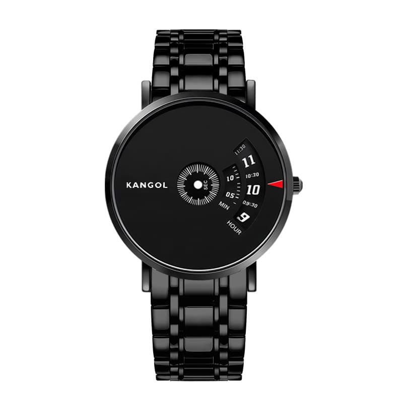 KANGOL Quartz Movement Metal Strap Watch Black Dial
