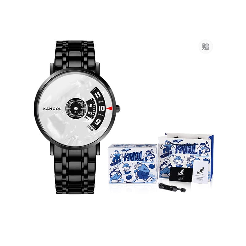 Black Case White Dial