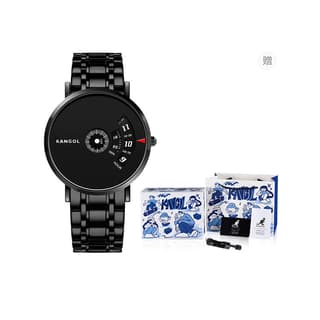 KANGOL Quartz Movement Metal Strap Watch Black Dial