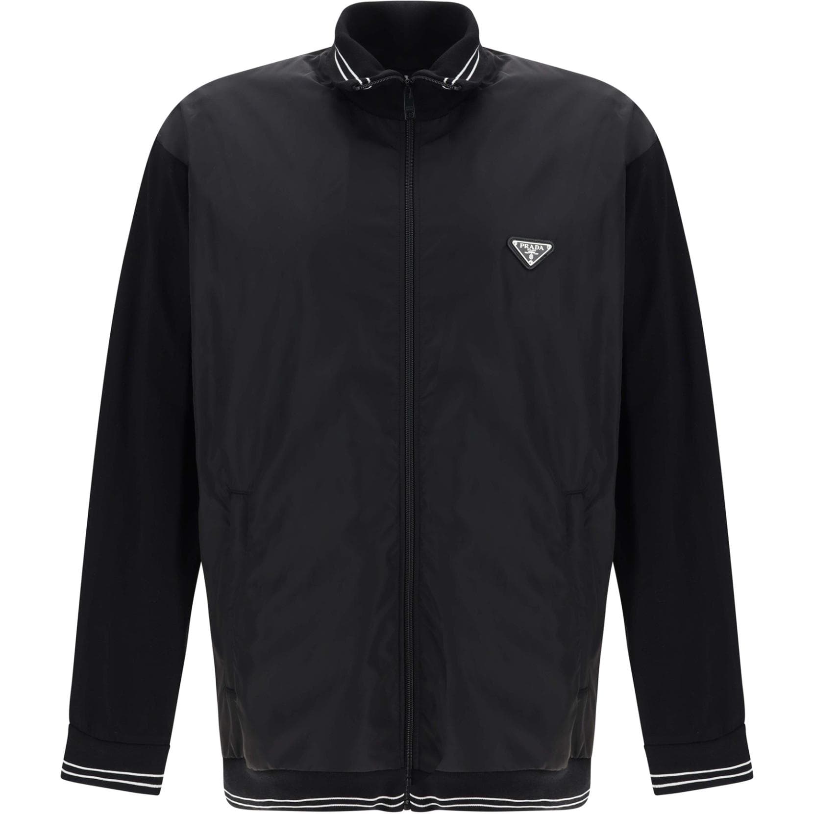 PRADA Triangle Logo Zipped Coat