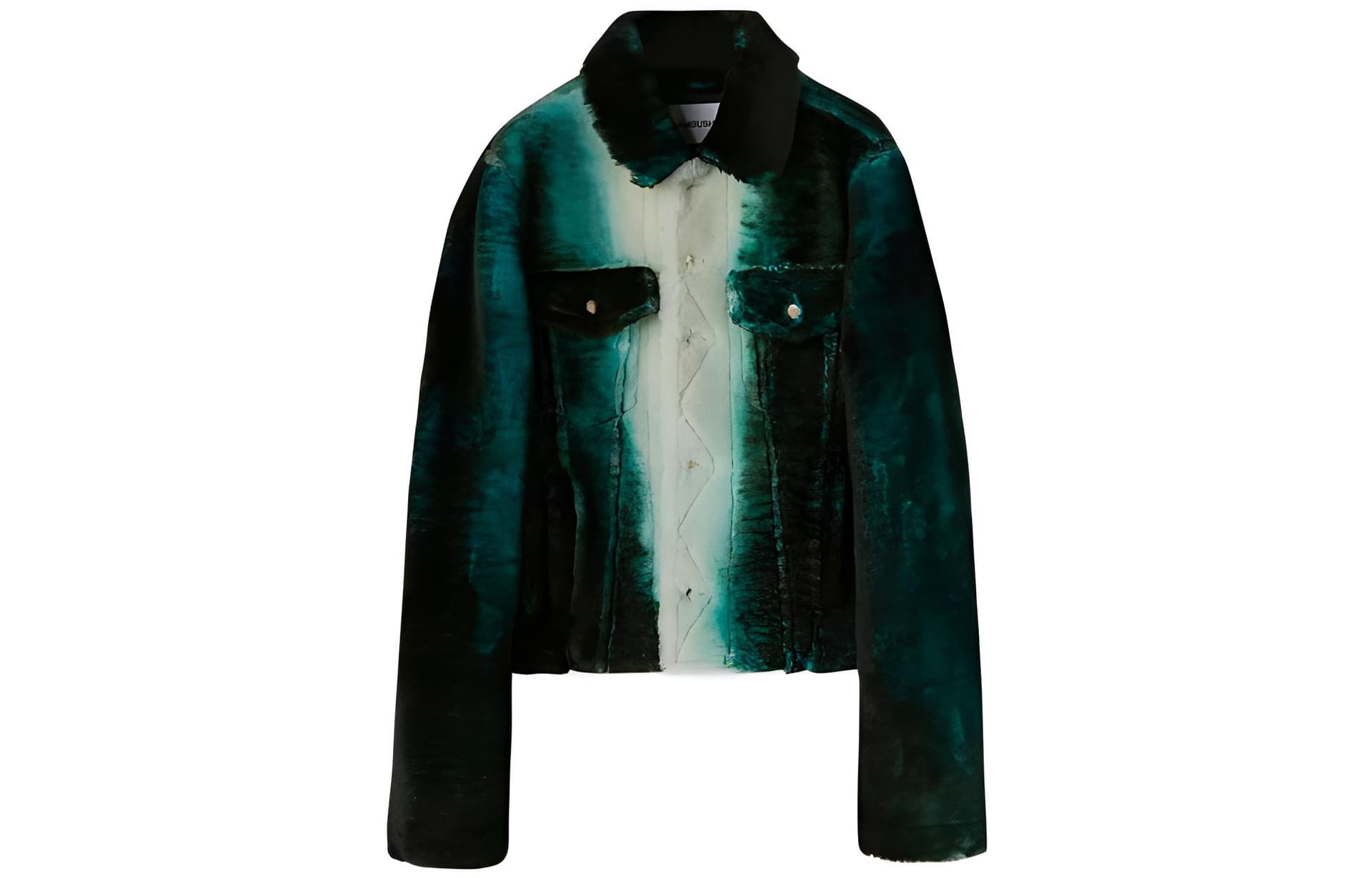 AMBUSH Tie Dye Shearling Jacket Grass Green