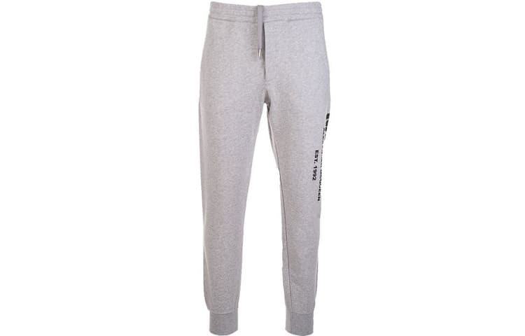 Alexander McQueen Graffiti Logo Printed Track Gray White