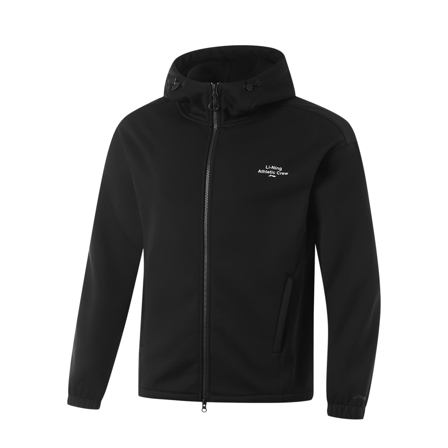 Li Ning Fitness Series Static Antibacterial Thermal Solid Color Hooded Fleece Lined Breathable Comfortable Zippers