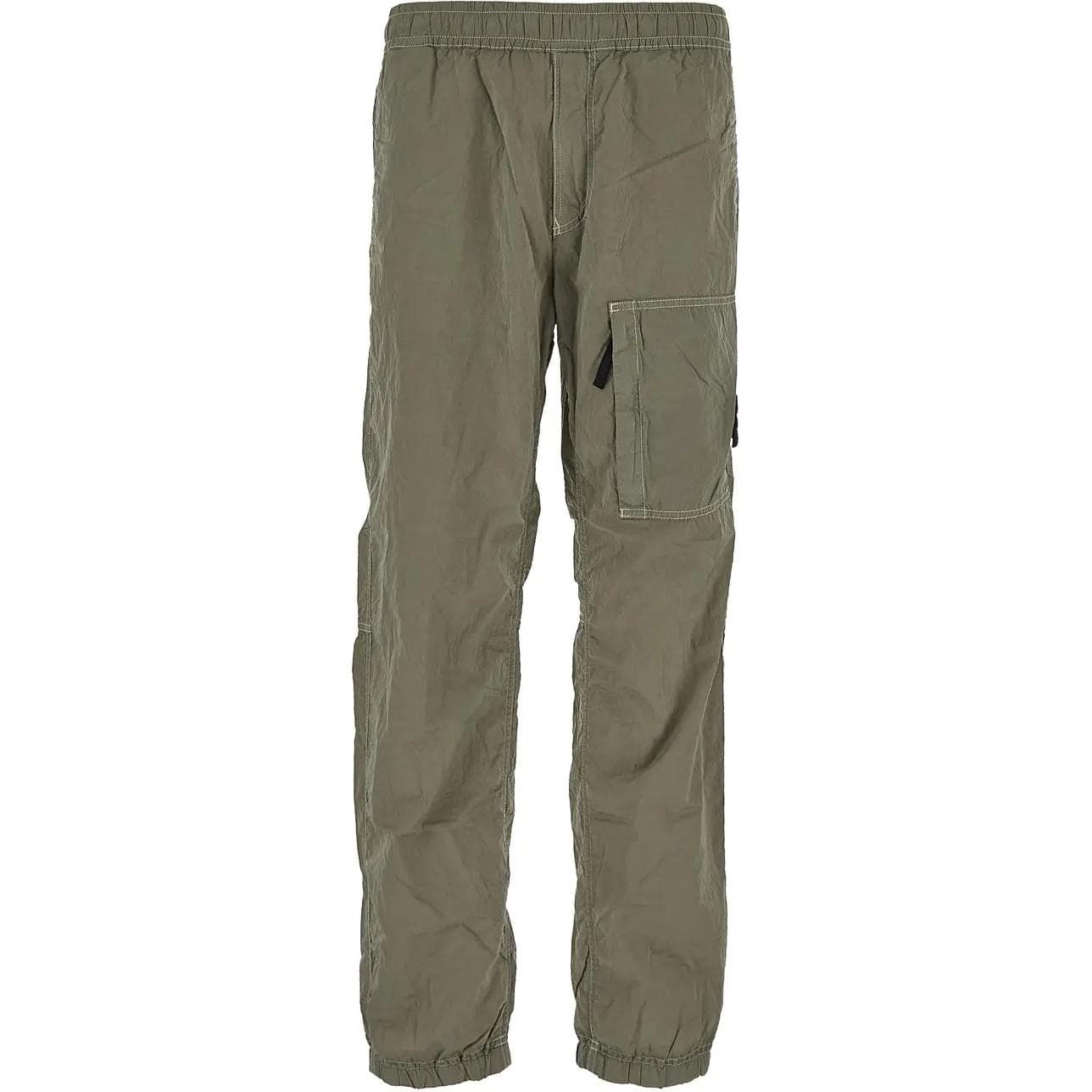 STONE ISLAND Logo Patch Straight Leg Trousers Light Umber