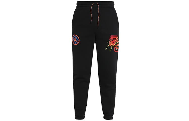 Jordan Air 23 Print Fleece Lined Foot Length Style Knitted Sweatpants Black