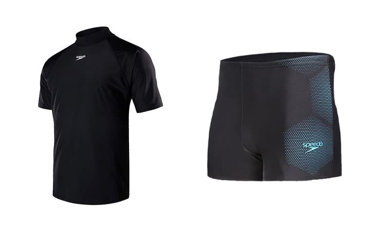 Speedo Swimsuit Sets Moderate Set (Black + Black / Light Blue)