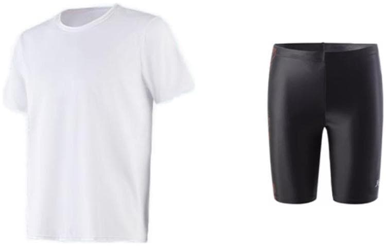 Set (white top + black and blue bottom)
