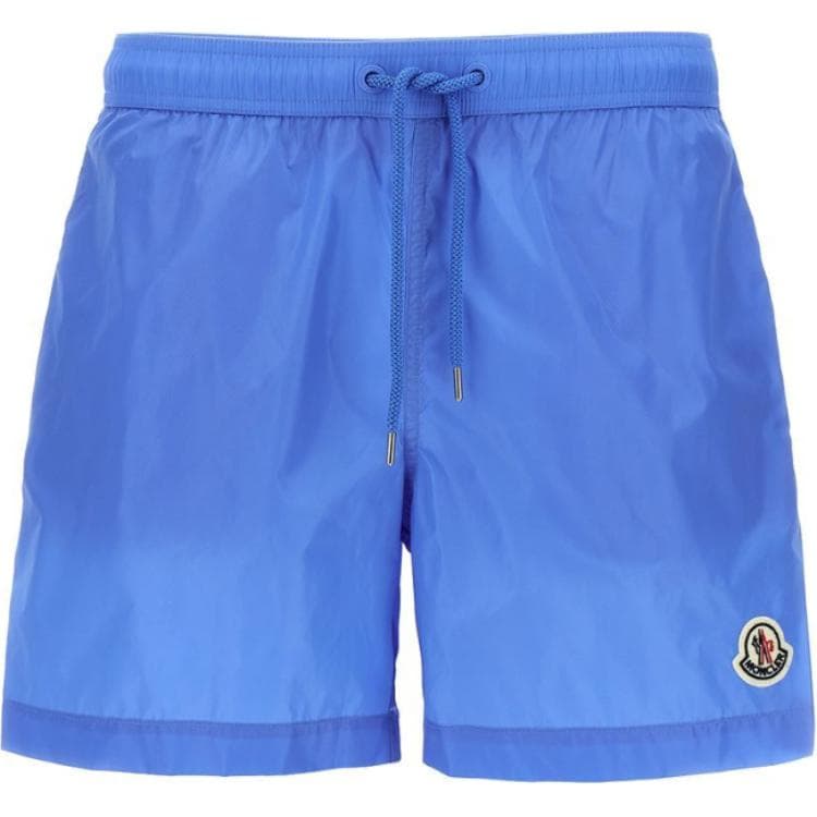 Moncler Logo Patch Drawstring Swim Blue