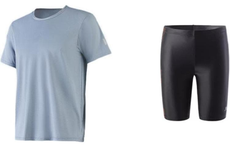 Set (gray top + black and blue bottom)