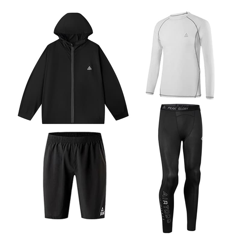 FourPiece Set (Coat+White LongSleeved Shirt+Black Pants+Shorts)